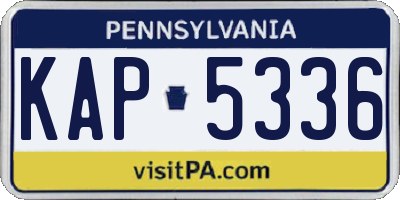 PA license plate KAP5336