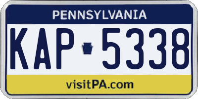 PA license plate KAP5338