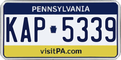 PA license plate KAP5339