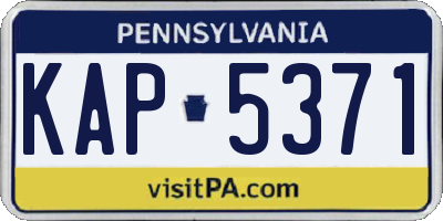 PA license plate KAP5371
