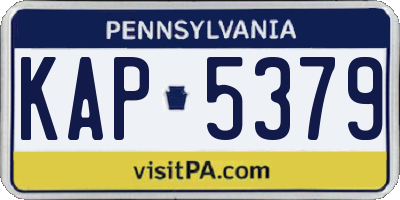 PA license plate KAP5379