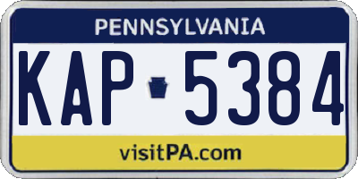 PA license plate KAP5384