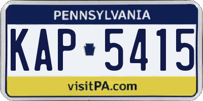 PA license plate KAP5415