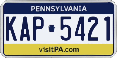 PA license plate KAP5421