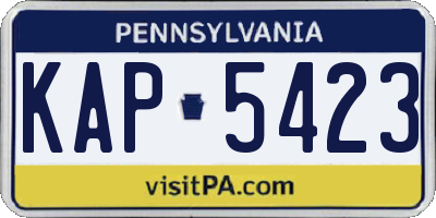 PA license plate KAP5423