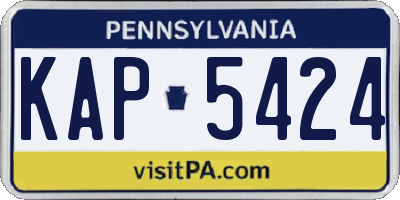 PA license plate KAP5424