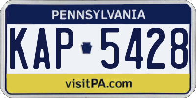 PA license plate KAP5428