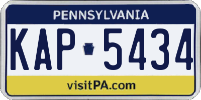 PA license plate KAP5434