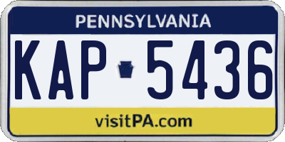 PA license plate KAP5436