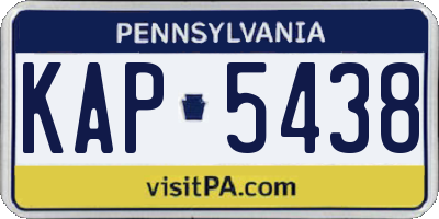 PA license plate KAP5438