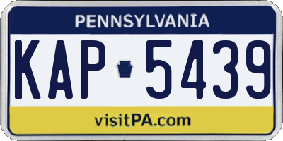 PA license plate KAP5439