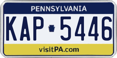 PA license plate KAP5446