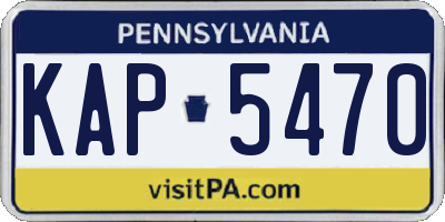 PA license plate KAP5470