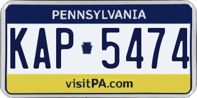 PA license plate KAP5474