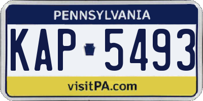 PA license plate KAP5493