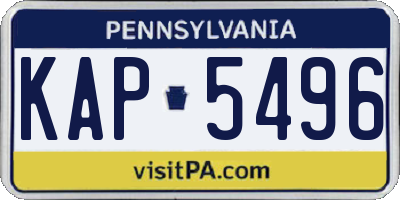 PA license plate KAP5496