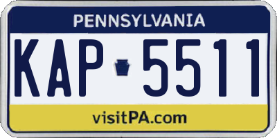 PA license plate KAP5511