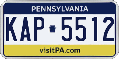 PA license plate KAP5512