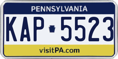 PA license plate KAP5523