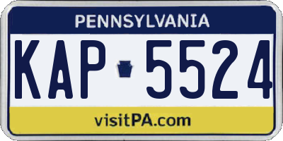 PA license plate KAP5524