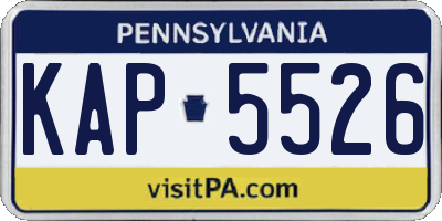 PA license plate KAP5526