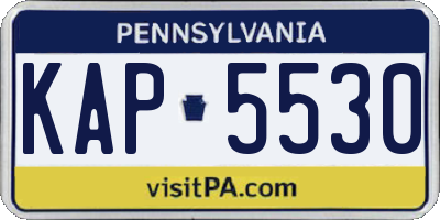 PA license plate KAP5530