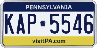 PA license plate KAP5546