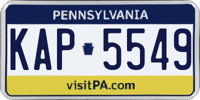 PA license plate KAP5549