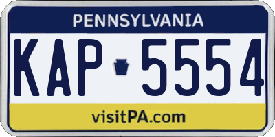PA license plate KAP5554