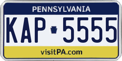 PA license plate KAP5555