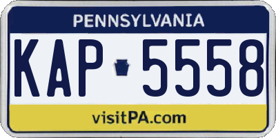 PA license plate KAP5558