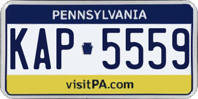 PA license plate KAP5559
