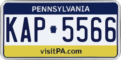 PA license plate KAP5566