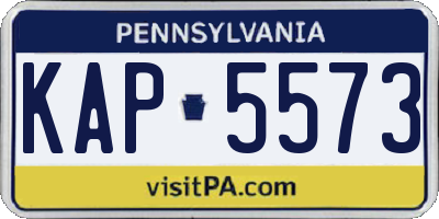 PA license plate KAP5573