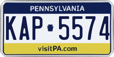 PA license plate KAP5574