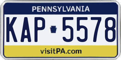 PA license plate KAP5578