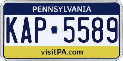 PA license plate KAP5589
