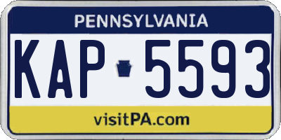 PA license plate KAP5593