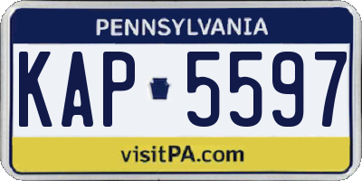 PA license plate KAP5597
