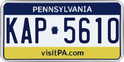 PA license plate KAP5610