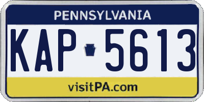 PA license plate KAP5613