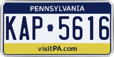 PA license plate KAP5616