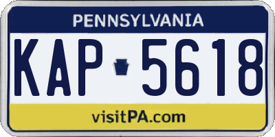 PA license plate KAP5618