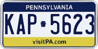 PA license plate KAP5623