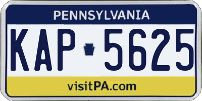 PA license plate KAP5625