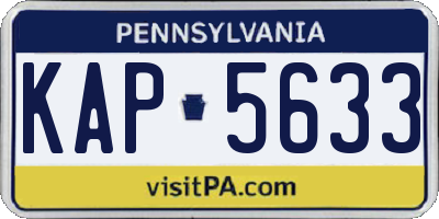 PA license plate KAP5633