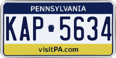 PA license plate KAP5634