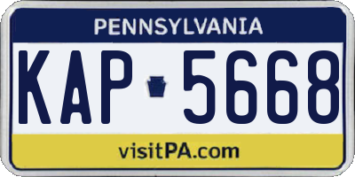 PA license plate KAP5668