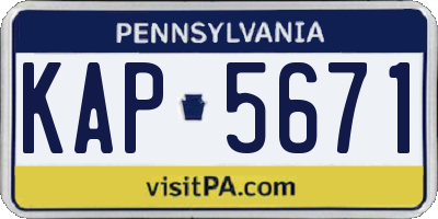 PA license plate KAP5671