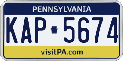 PA license plate KAP5674